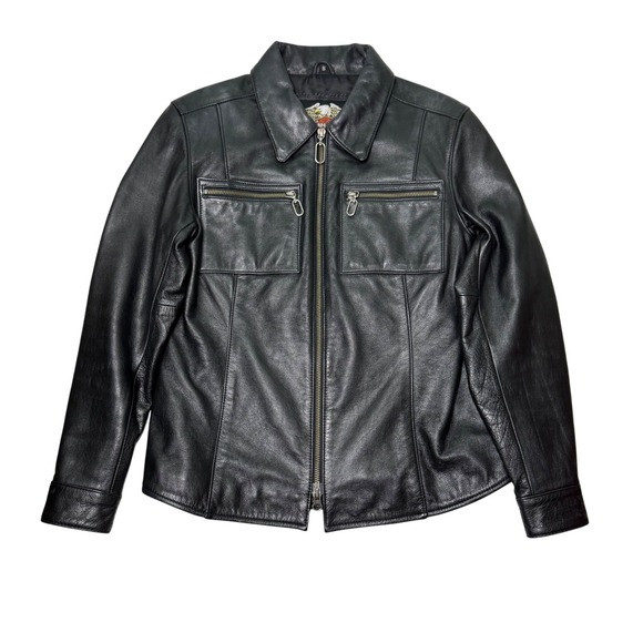 Vintage Harley Davidson Women's Leather Jacket 2004 Size Small Biker Motorcycle - Picture 1 of 8